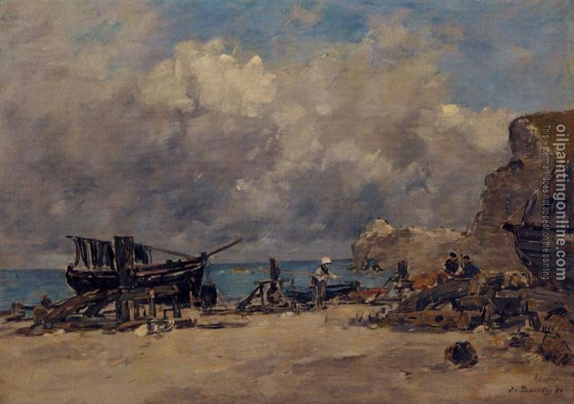 Boudin, Eugene - Boats at Etretat